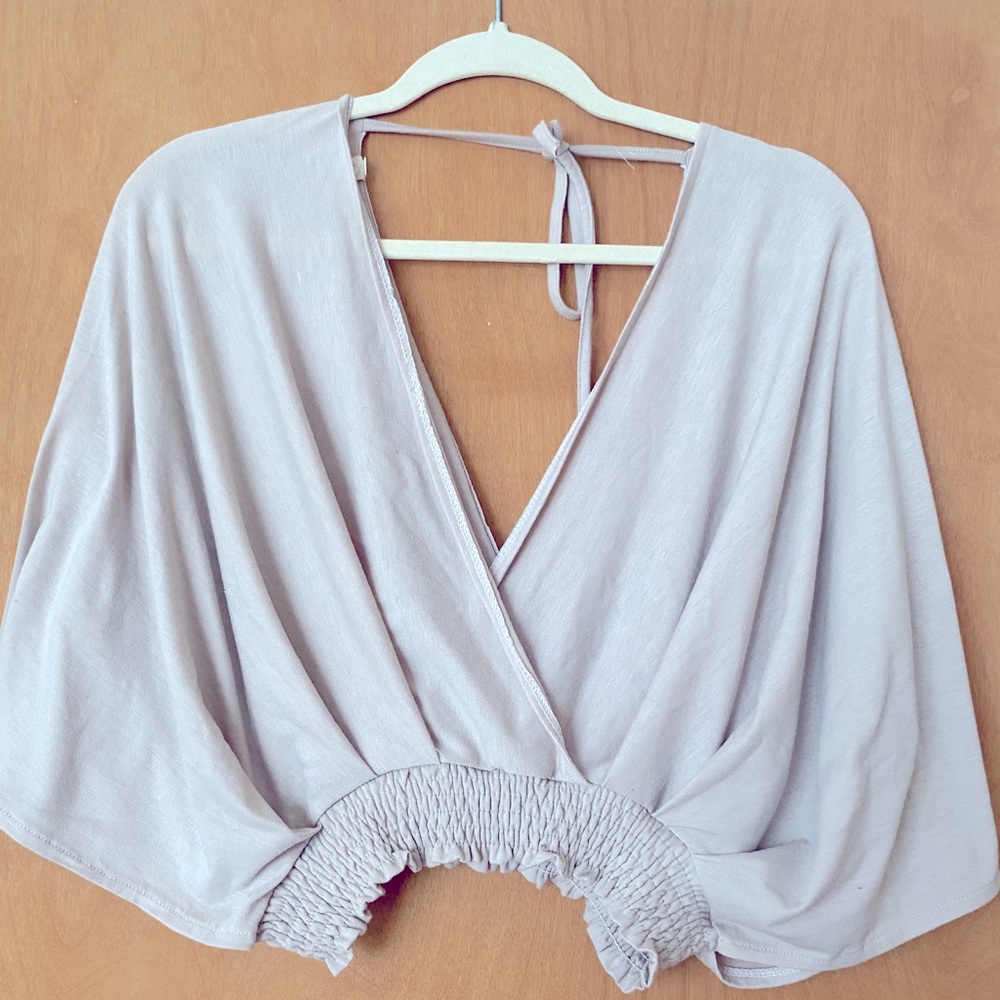 Deep v open back crop top